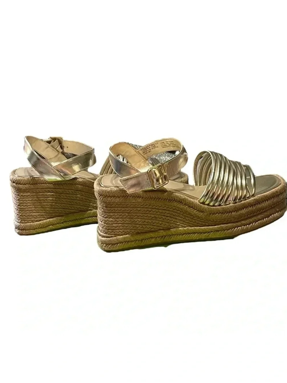 Kenneth Cole NWOT Shelby Espadrille Wedge Metallic Sandal Size 11